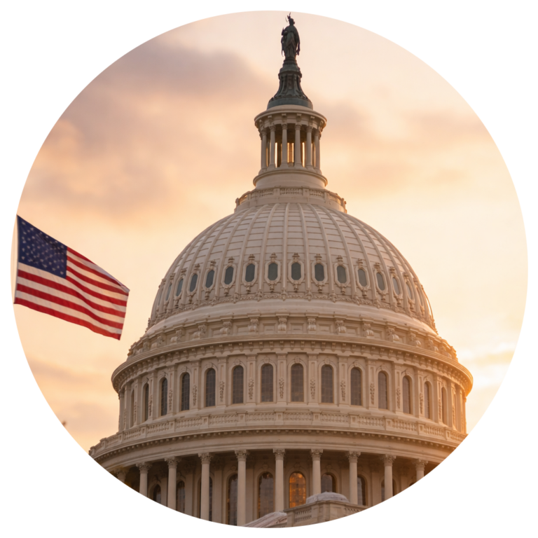 ECCA Federal Law – U.S. Capitol Dome U.S. Capitol dome at sunrise representing the federal Educational Choice for Children Act (ECCA)